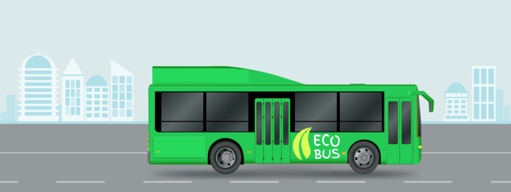 Concepto de un autobus cero emisiones del proyecto ZEBRA en una ciudad de Latinoamerica